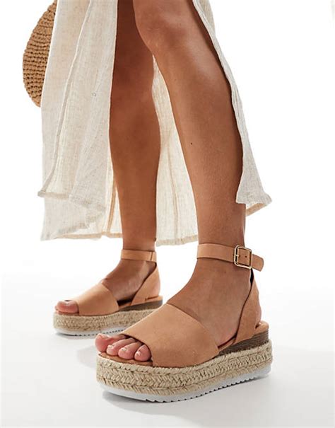 Truffle Collection Flatform Espadrilles In Beige Asos