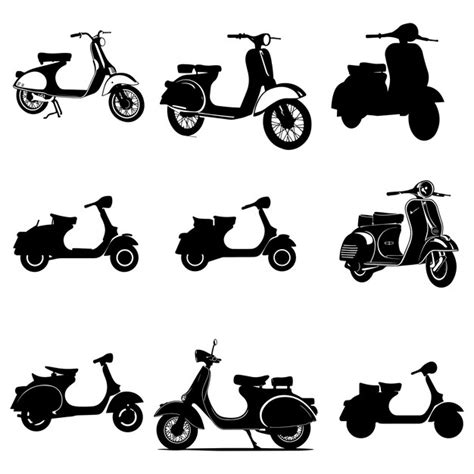 Scooter Vector Silhouette Illustration A Retro Scooter Silhouette