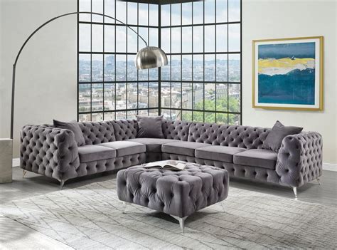 Gray Velvet Sofa Cabinets Matttroy