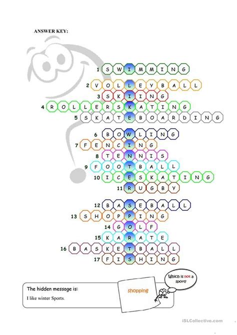 Busy Bear Sports Crossword English ESL Worksheets For Distance