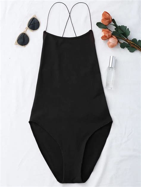 Kenancy Strappy Backless Bodysuit Women Sleeveless Summer Beach Hot Bodysuits Cross Slim Cami