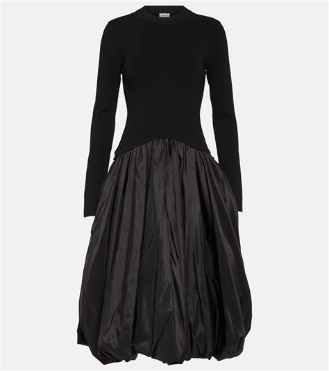 Kenlie Taffeta Trimmed Midi Dress In Black Simkhai Mytheresa