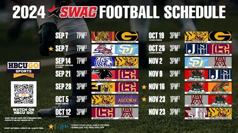 Swac Announces 2024 Hbcu Go Football Schedule Release Mississippi