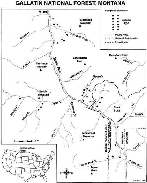 Gallatin National Forest Trail Map