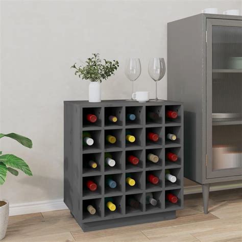 VidaXL Szafka Na Wino Szary 55 5X34X61Cm Lite Drewno Sosnowe 821529