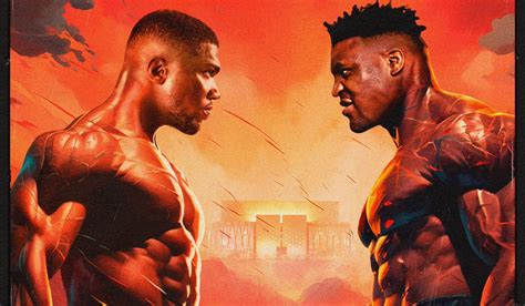 Oficjalny plakat promujący walkę Joshua kontra Ngannou w klimacie