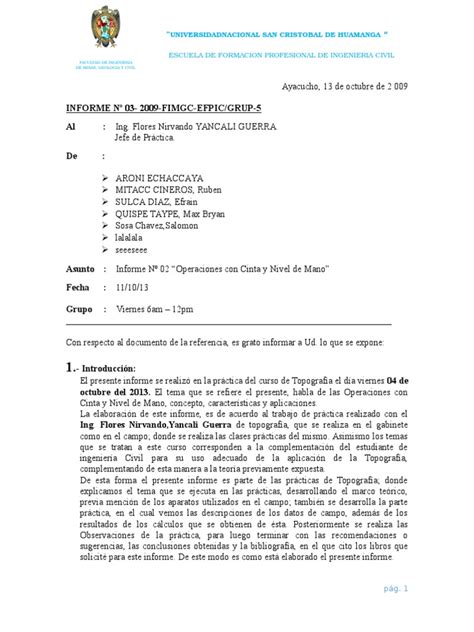 Modelo De Informe Tecnico Ingenieria Civil Printable Templates Free