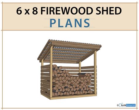 6x8 Firewood Shed Plans 2 Cord Wood Shed DIY Plan - Etsy