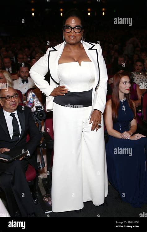 Oprah Winfrey Poses In The Audience At The 69th Primetime Emmy Awards