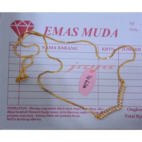 Jual Kalung Fuji Unik Emas 18 Berlapis Rendah Kadar 7 77 Shopee