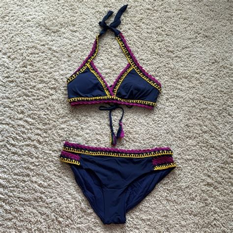 BECCA Swim Becca Bikini Set Navy Size Small Poshmark