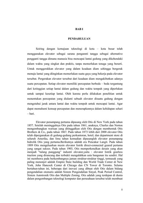 Proposal Menghitung Percepatan Sebuah Lift PDF