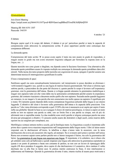 Glottodidattica Appunti Completi Del Corso Glottodidattica Join