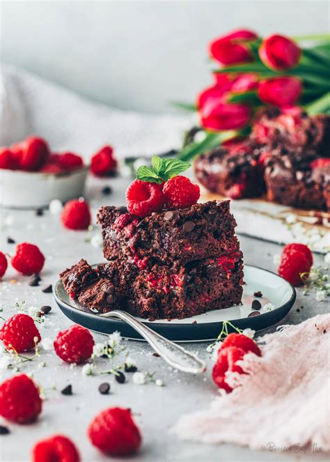 Himbeer Brownies Saftig Fudgy Vegan Einfach Bianca Zapatka