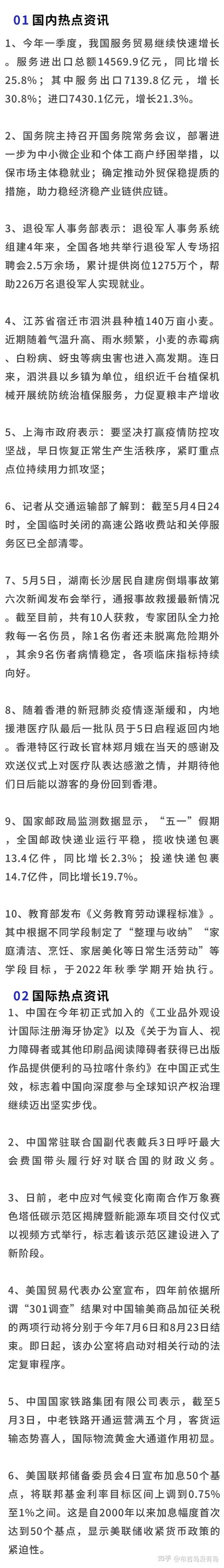 今日大事件最新时政热点汇总（2022 5 6） 知乎