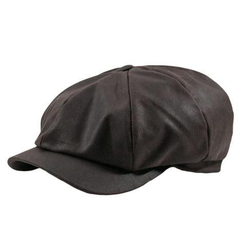 Wigens Newsboy Cap Waxed Cotton Braun Zeitungsjunge M Tze H Te Und