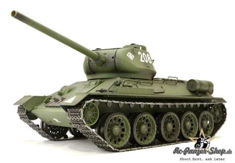 RC Panzer T 34 85 Pro 1 16 Heng Long Schuss Stahlgetriebe