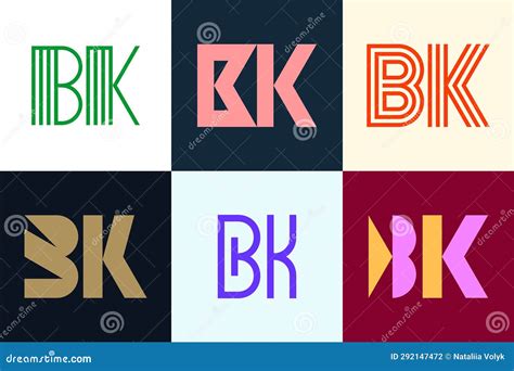 Set Of Letter Bk Logos Stock Illustration Illustration Of Flowing