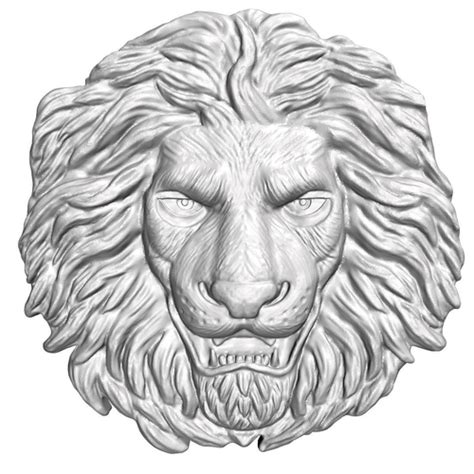 Lion Head Bas Relief D Print Model Cgtrader