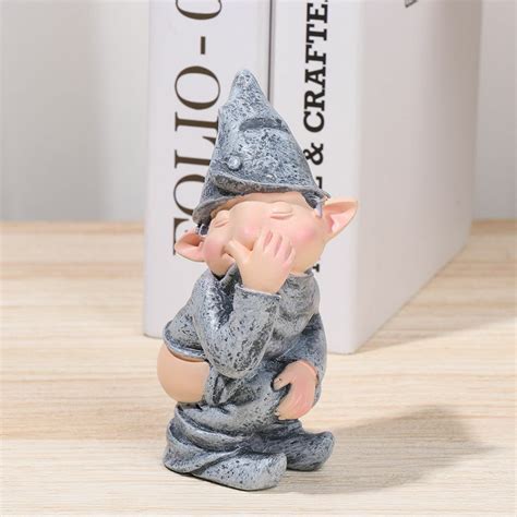 Pooping Garden Gnome Naughty Ornament Funny Home Miniature Statue Resin