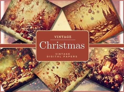 30+ Vintage Christmas Backgrounds Kit Graphic by Artistic Revolution ...