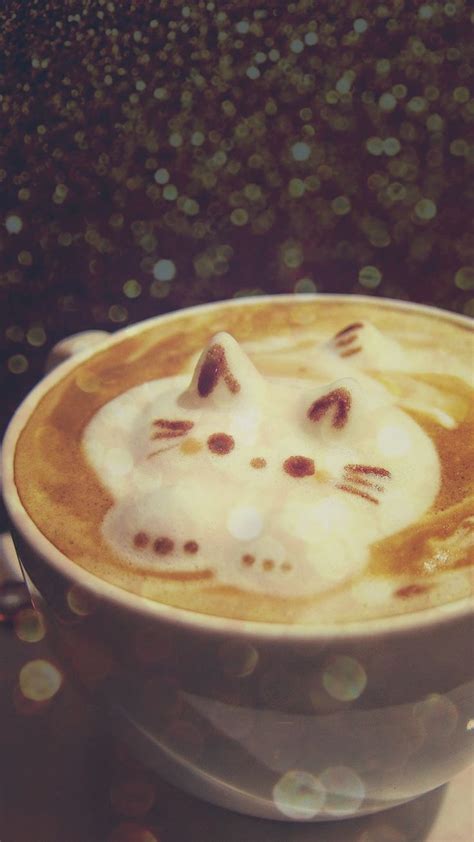 Cat coffee wallpaper