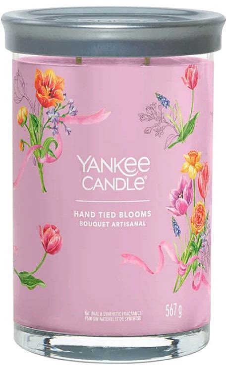 Yankee Candle Singnature Scented Candle In Glass Hand Tied Blooms