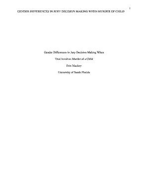 GENDER DIFFERENCES IN JURY DECISION MAKING WHEN Usfsm Fill And