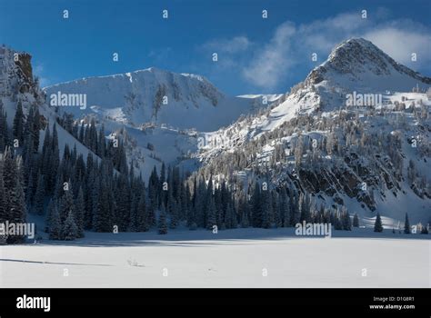 Aneroid Basin in winter, Wallowa Mountains, Oregon Stock Photo - Alamy