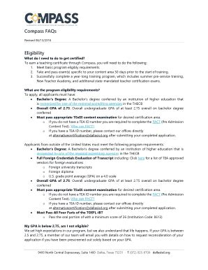 Fillable Online Compass Faqs Fax Email Print Pdffiller