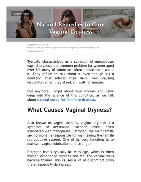 Vaginal Atrophy Natural Treatments