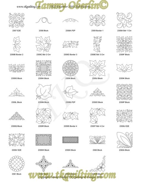 Digitized Pattern Sets Tk Quilting And Design Ii