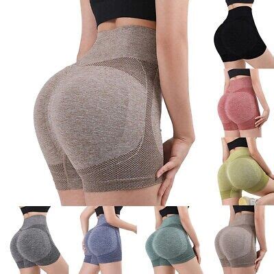 Hose Kurze Hose Fitness Hohe Taille Lady Yoga Pfirsich Ges