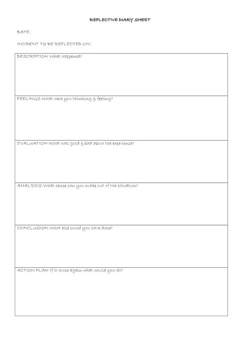 Printable Daily Reflection Journal Template