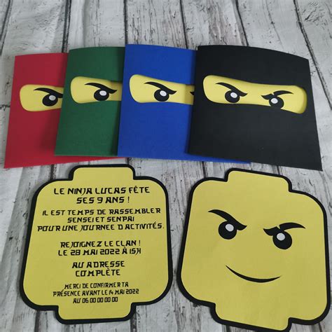 Invitation Anniversaire Personnage Lego Ninjago Etsy France