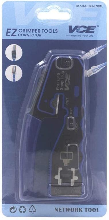 Vce Gj Bl Pass Through Crimping Tool Rj Crimper Feed Thru Crimp