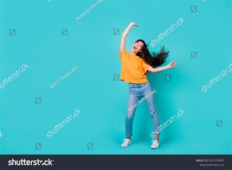 Full Size Photo Impressed Brunette Lady Stock Photo 2232720623 Shutterstock