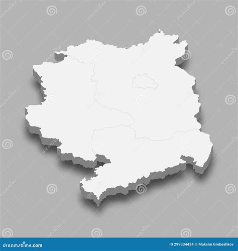 3d Isometric Map Eastern Region Of Germany Stock Vector Illustration