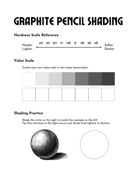 Pencil Shading Techniques Worksheets