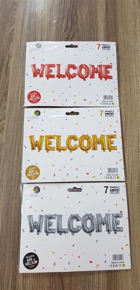 Golden Air Welcome Foil Balloon Packaging Type Packet Size 16 Inch