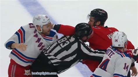 Barclay Goodrow vs. Tom Wilson, April 02, 2023 - New York Rangers vs ...