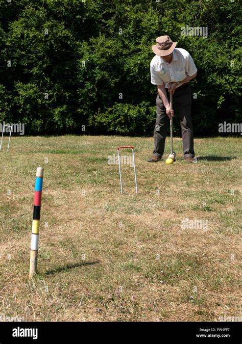 Playing Croquet England Uk Stock Photo Alamy