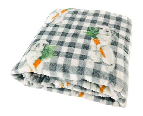 Happy Easter Bunnies Throw Blanket Soft And Cozy Velvet Fleece Black