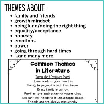 List of Common Themes in Literature by Kalena Baker - Teaching Made ...