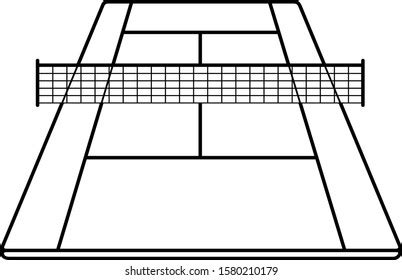 Tennis Court Vector Outline Icon Stock Vector Royalty Free