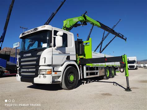 Crane Truck SCANIA P 310 6X2 GRUA CAJA FIJA FASSI F 210 From Spain