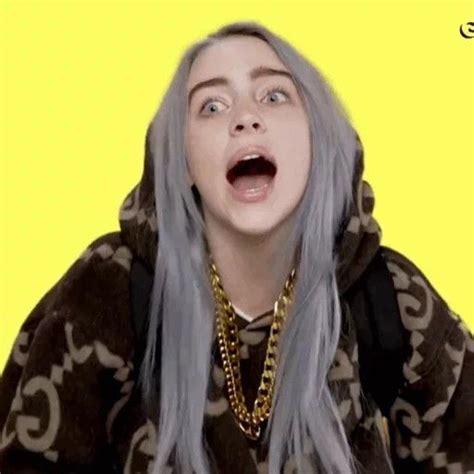 Surprised Billie Eilish Fan With Stylish Grey Hair