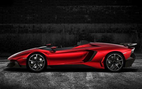 Free download | HD wallpaper: 2012 Lamborghini Aventador J 4, red convertible sports car, cars ...