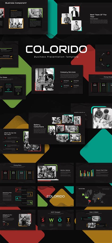 Dark Background Business Presentation Template :: Behance