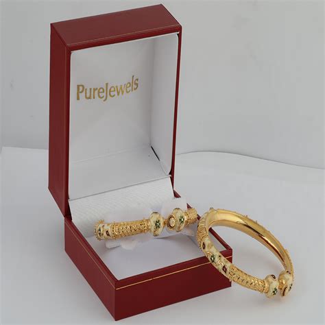 Ct Gold Meenakari Bangle Kada Purejewels Uk